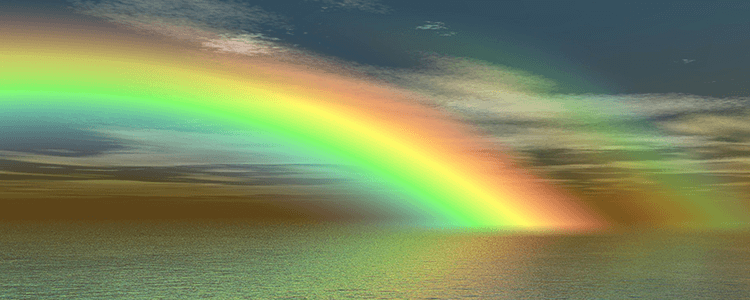 即位礼正殿の儀に起きた奇跡の虹のイメージ