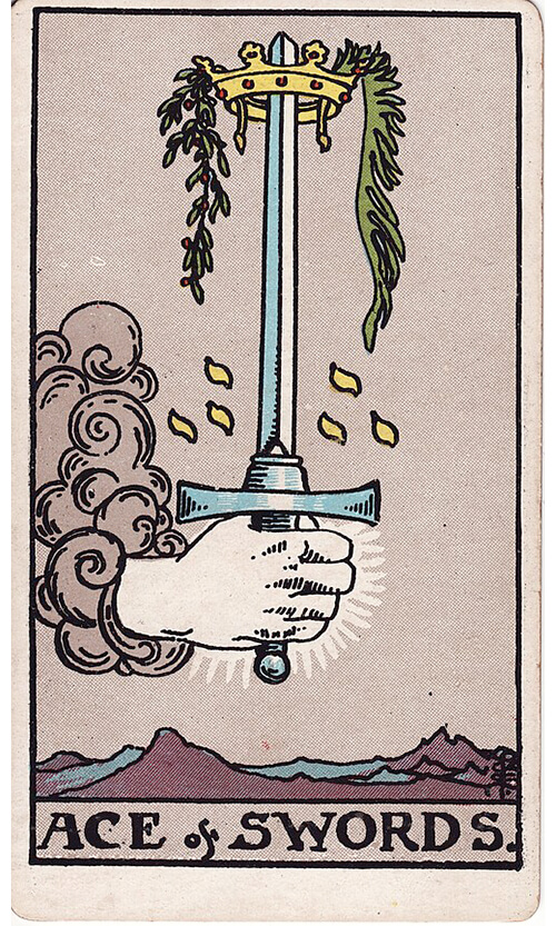 タロットカード ソードのエース（Ace of Swords）の絵柄
