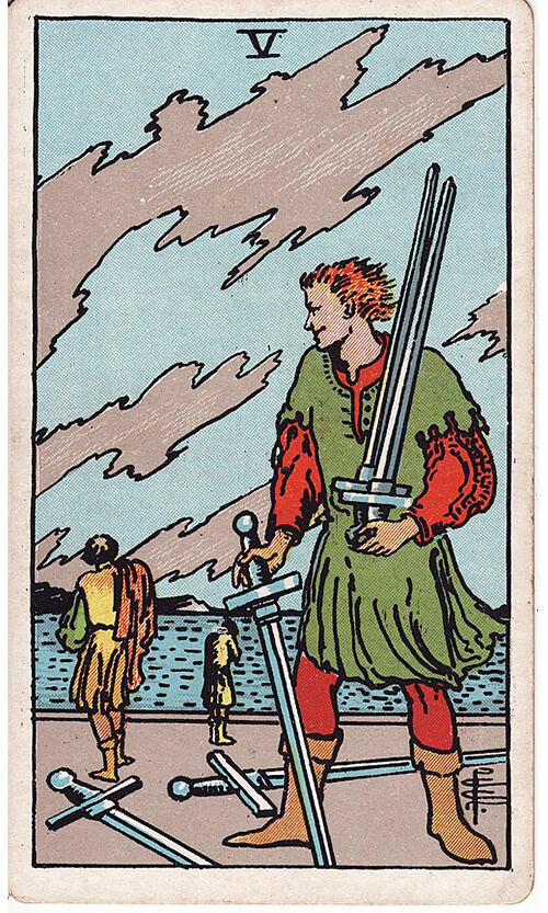 タロットカード ソードの5（Five of Swords）の絵柄