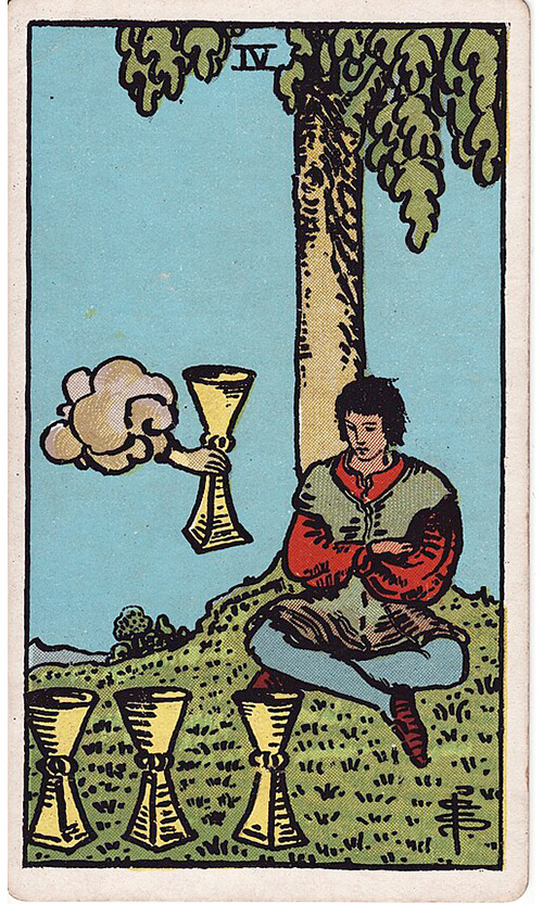 タロットカード カップの4（Four of Cups）の絵柄