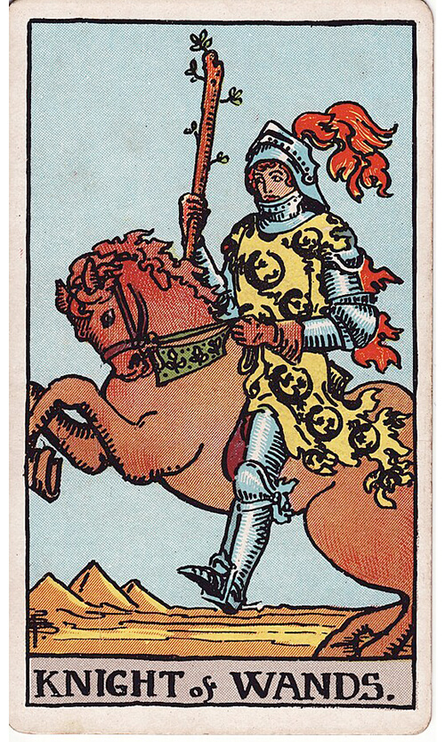 タロットカード ワンドのナイト（Knight of Wands）の絵柄