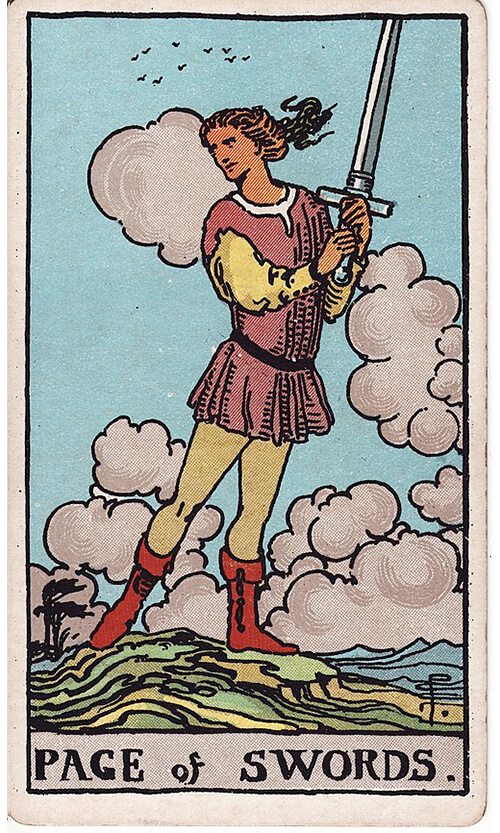 タロットカード ソードのペイジ（Page of Swords）の絵柄