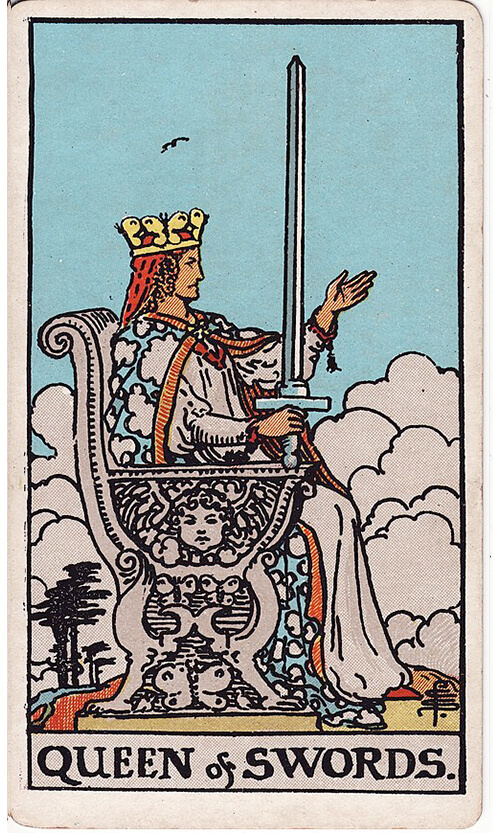 タロットカード ソードのクイーン（Queen of Swords）の絵柄
